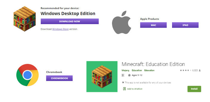 Download Minecraft Educational Android iPad Windows Mac