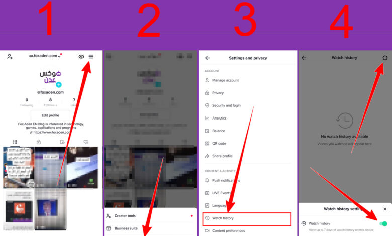 How to Turn on Watch history TikTok