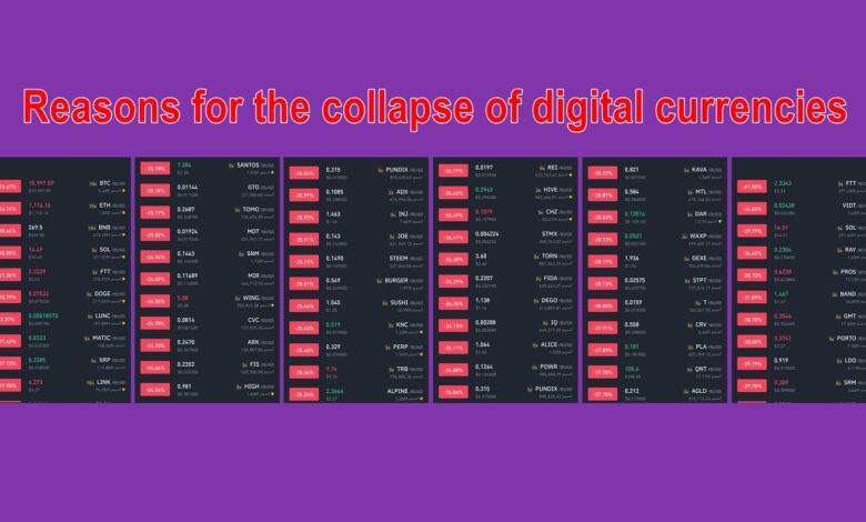 Reasons for the collapse of digital currencies